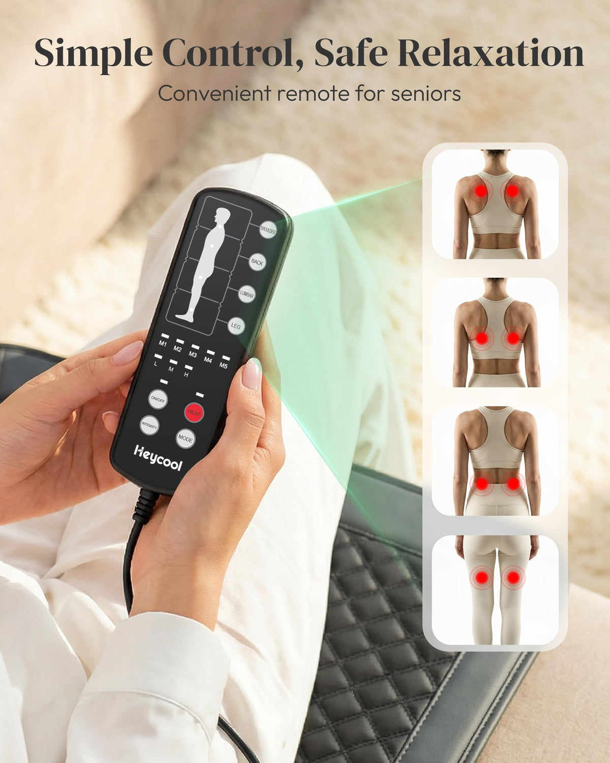 Full Body Massage Mat with Heat, 10-Motor Vibration Massage Pad, Foldable Memory Foam Y918038
