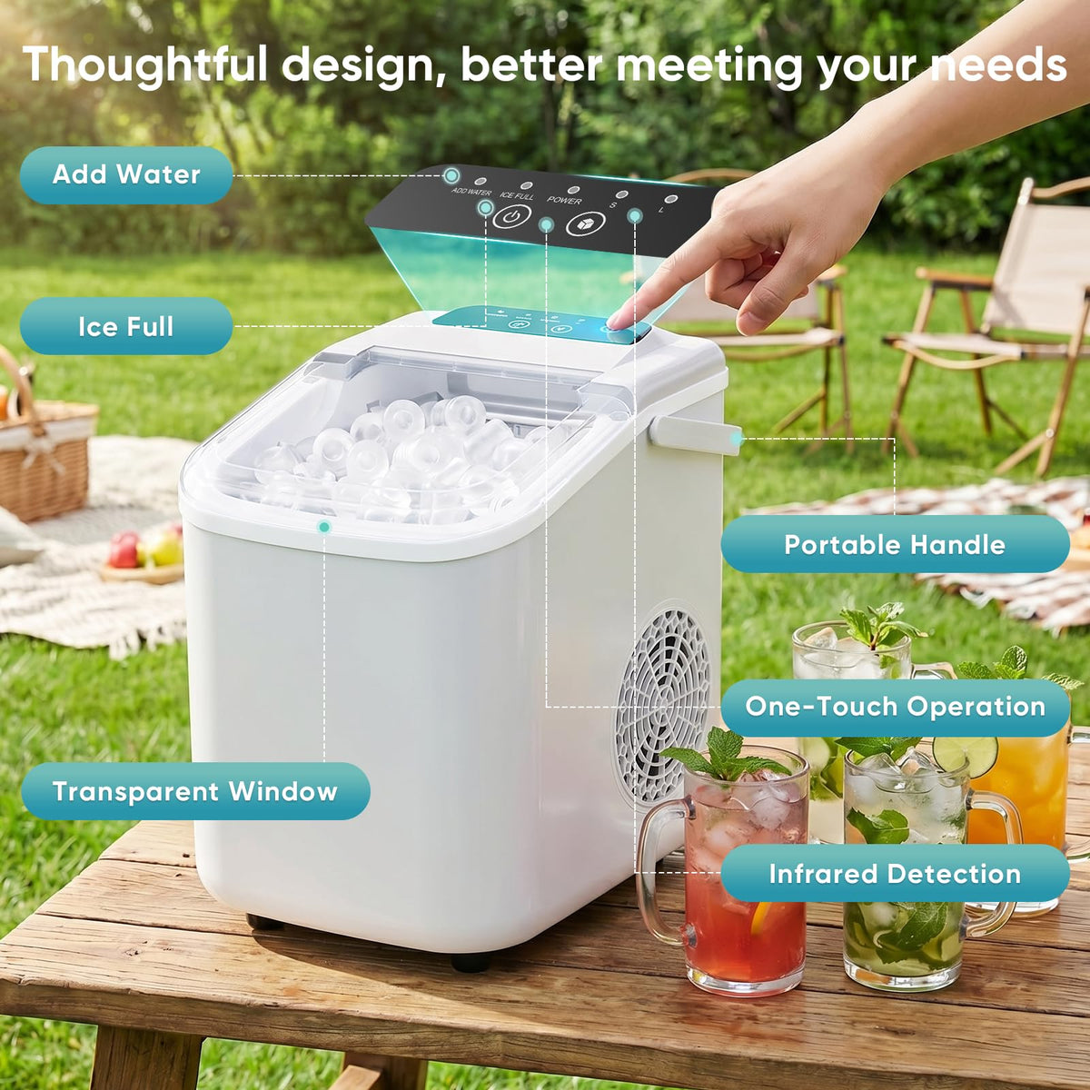 Countertop Ice Maker with Portable Handle P34198