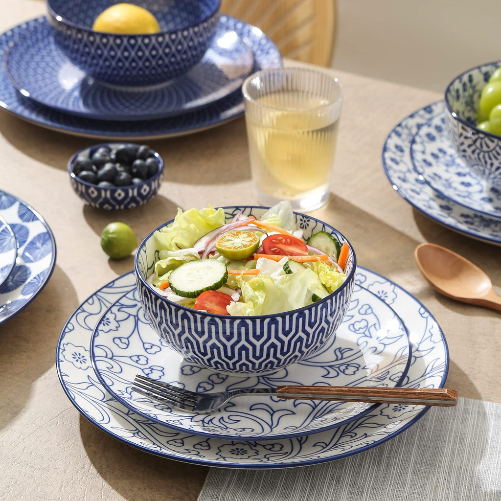 Ceramic Dinnerware Sets 12 Piece + 8 OZ Cappuccino Cup Set with Saucers Q206708