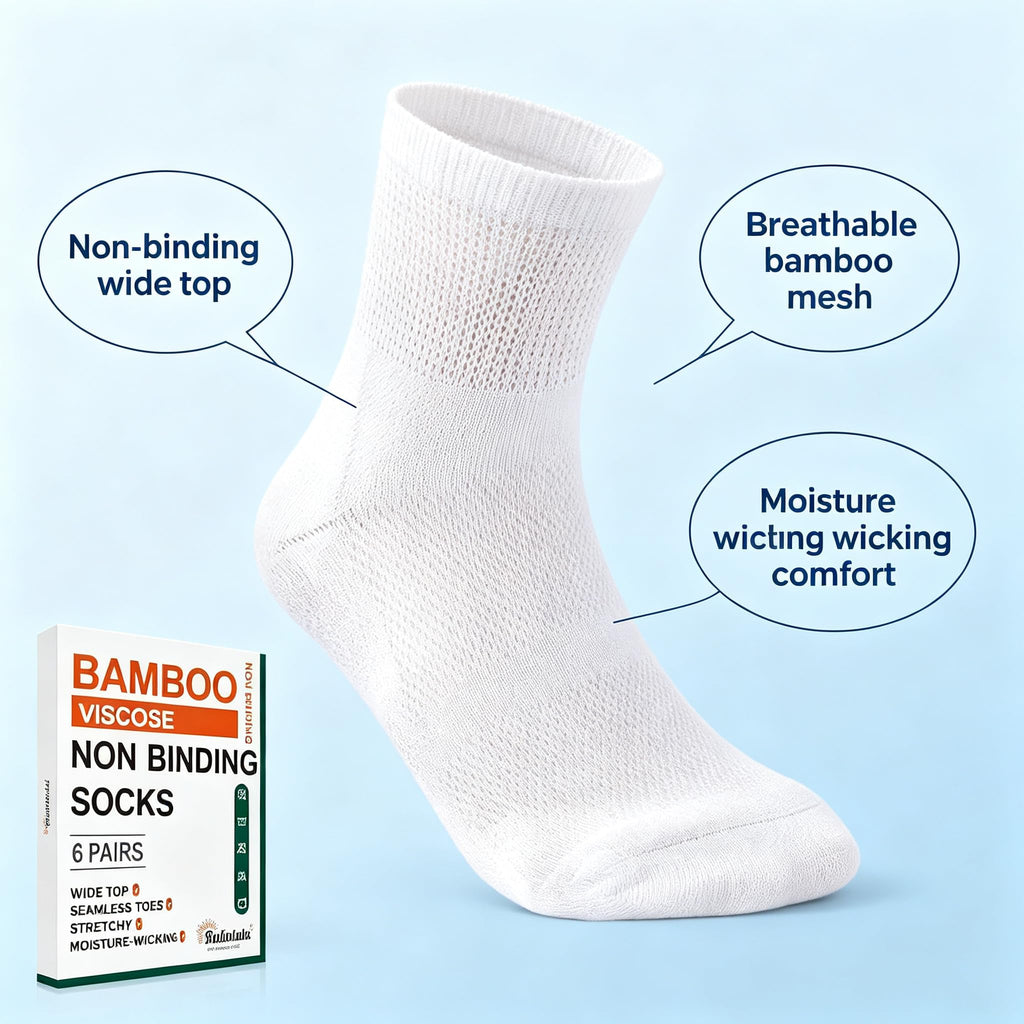 Bamboo Viscose Diabetic Socks 6 Pairs K36250