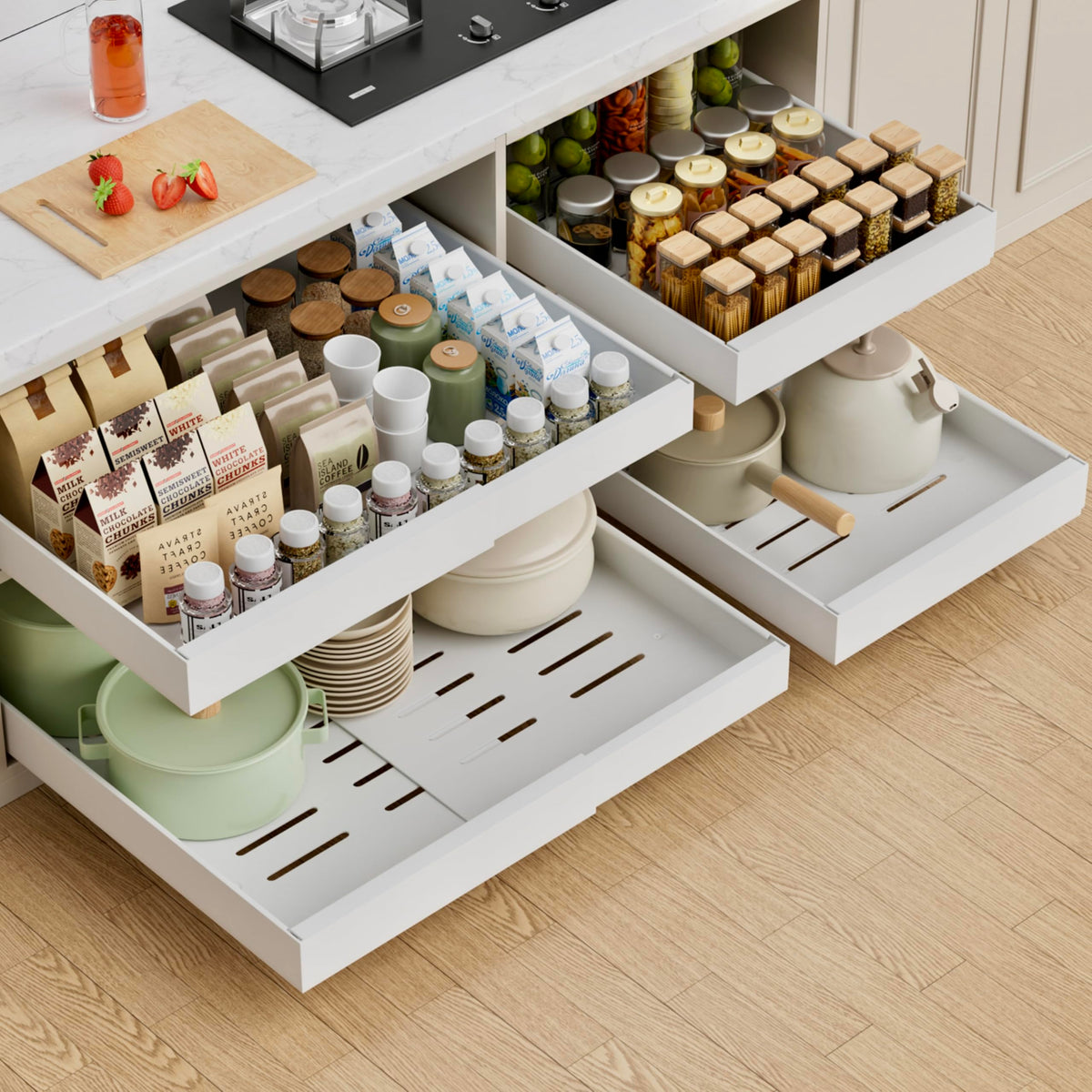 4 Pack Expandable Pull Out Cabinet Organizer I152