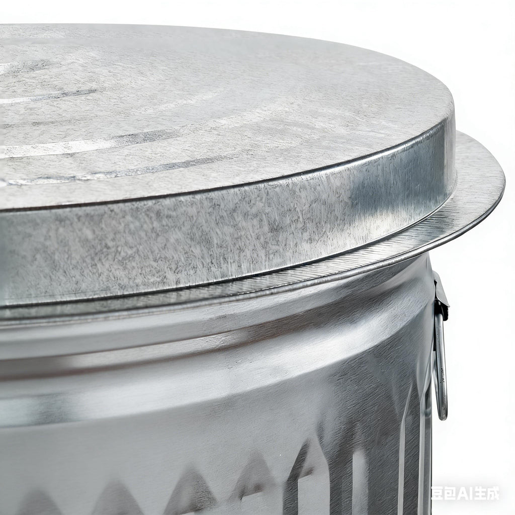 31 Gallon Galvanized Steel Trash Can with Lid L954395