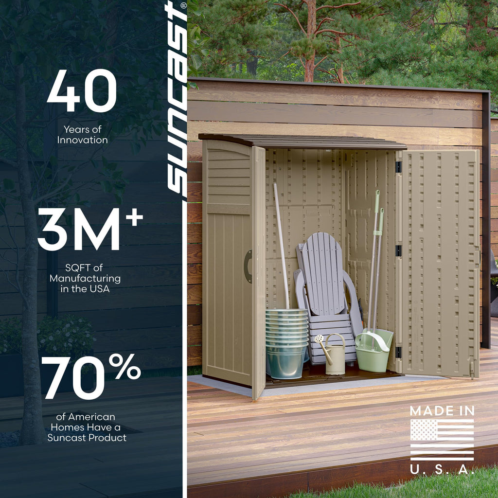 Water Resistant Resin Vertical Outdoor Storage Shed 54 cu. ft. C1989