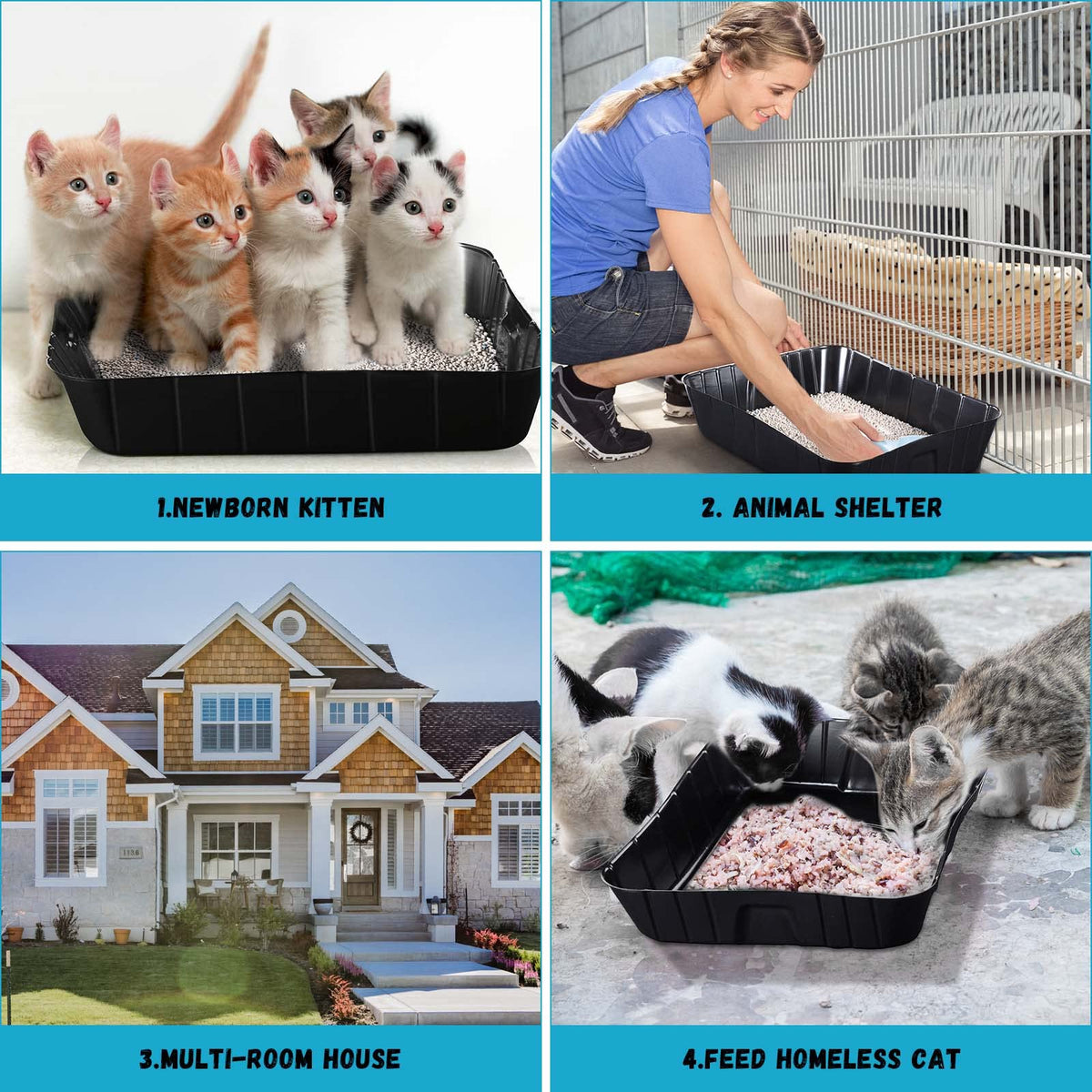 Black Disposable Litter Box for Cats F4027