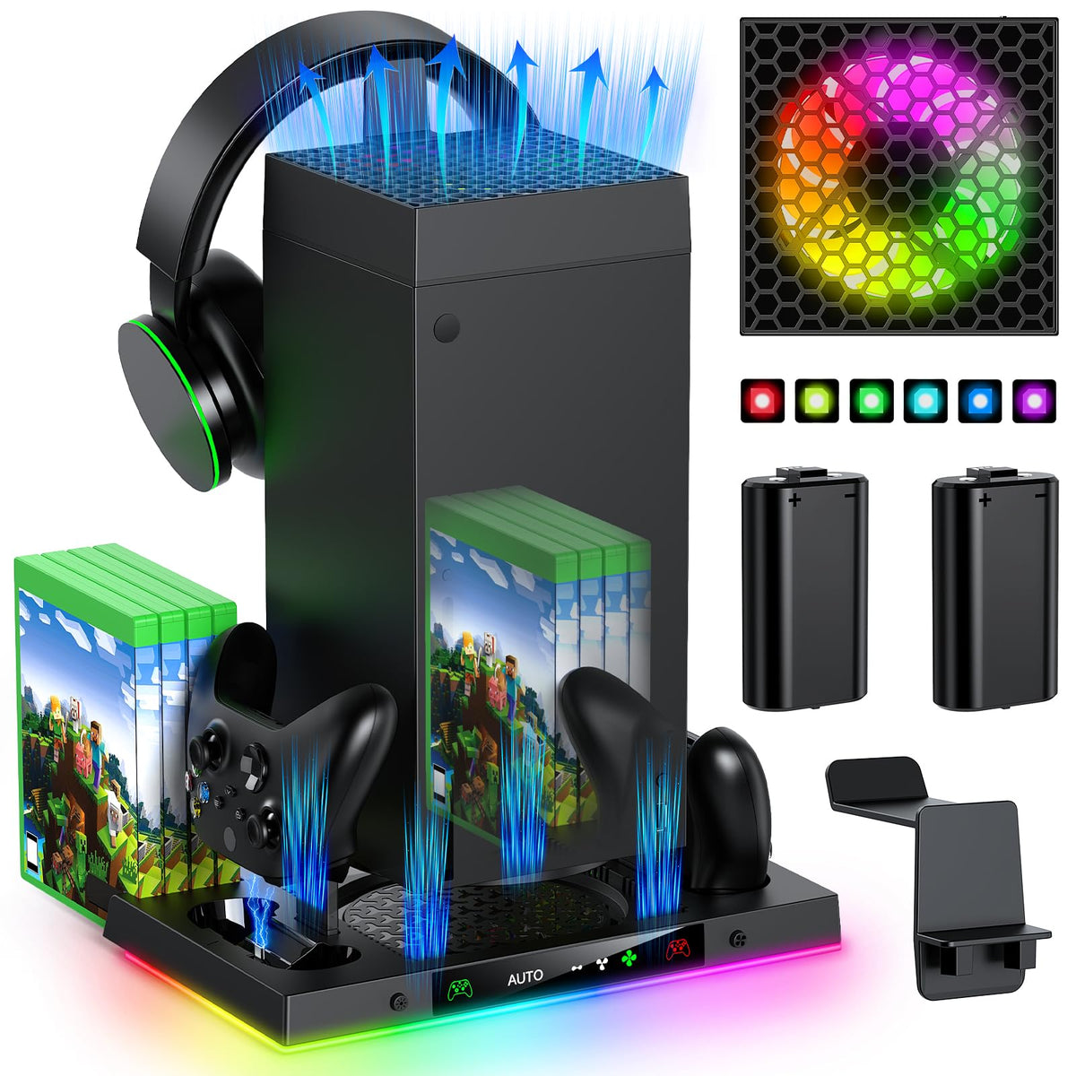 Black Cooling Fan Charge Stand for Xbox Series X Console K3177