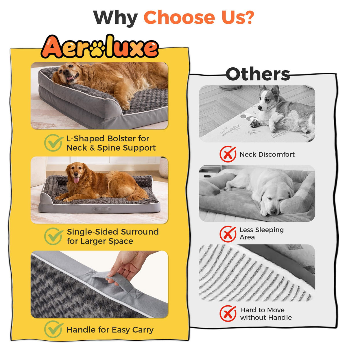 XL Orthopedic Dog Bed Grey R638