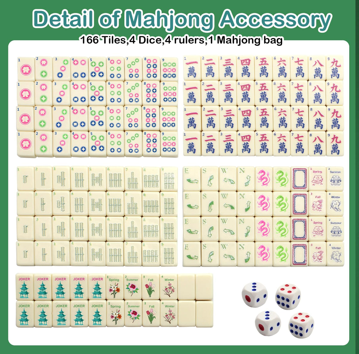 Mini Mahjong Set with 166 White Tiles N53982
