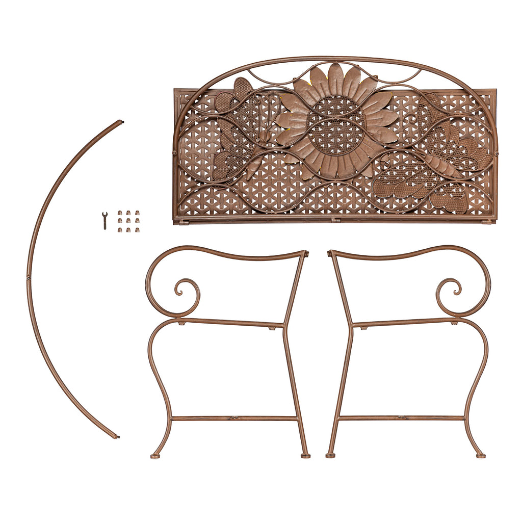 Cast Iron Metal Garden Bench C61427