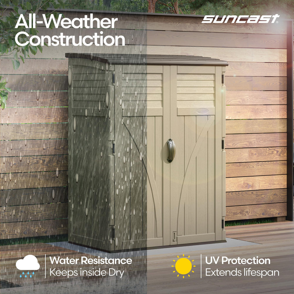 Water Resistant Resin Vertical Outdoor Storage Shed 54 cu. ft. C1989