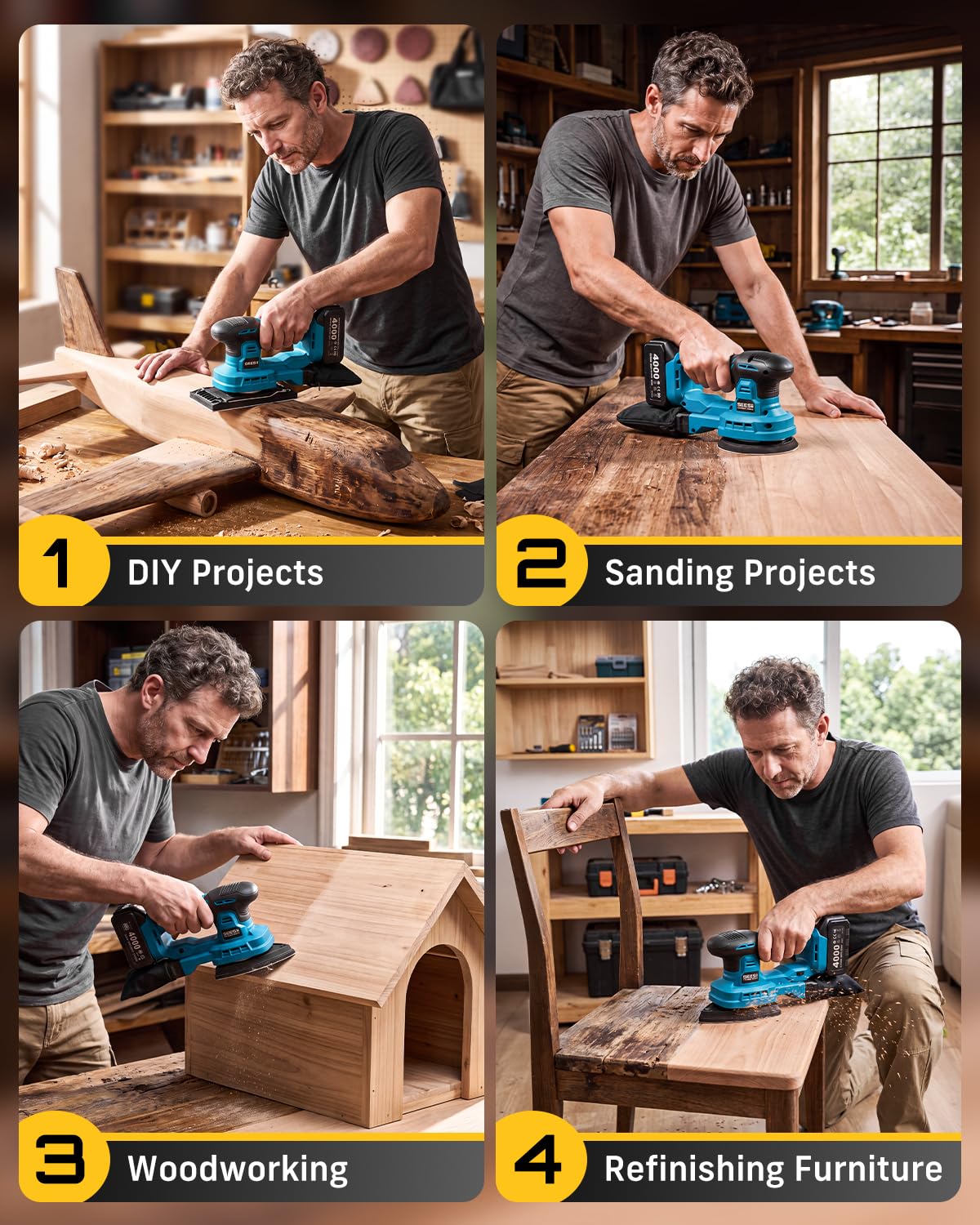 6 Speed Cordless Random Orbit Sander L3086