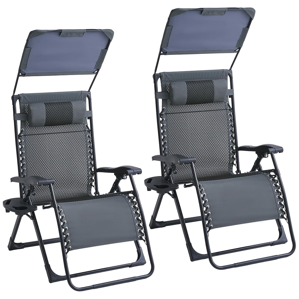 2 Pack Zero Gravity Chairs with Canopy Y3920