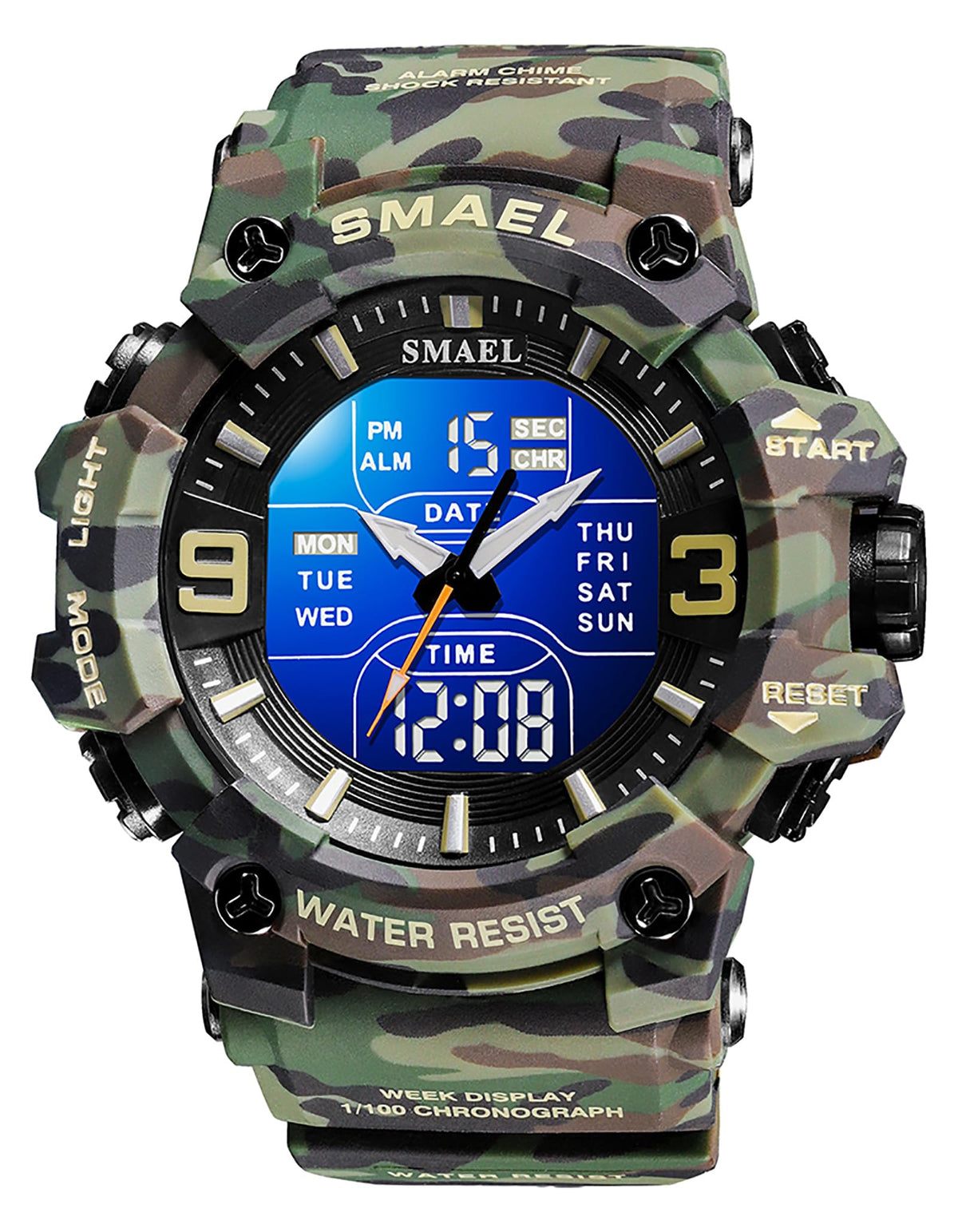 Men Tactical Analog Digital Sport Watch 50M LED Z54055