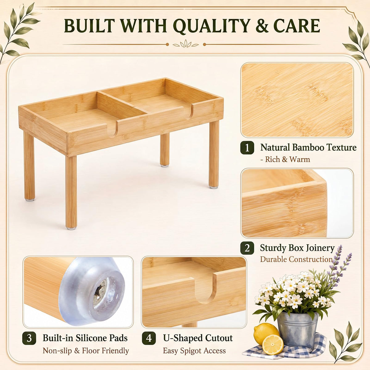 Bamboo Drink Dispenser Stand B729775