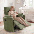 Oversized 360° Swivel Glider Recliner Chair with 2 Pillows and Footrest D68896