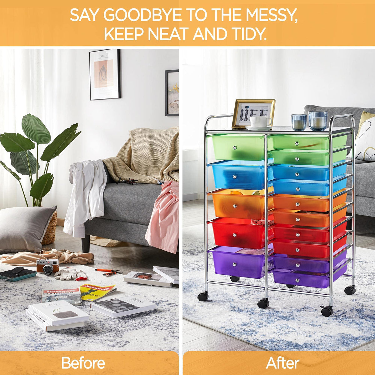 15 Drawer Rolling Storage Cart I99556