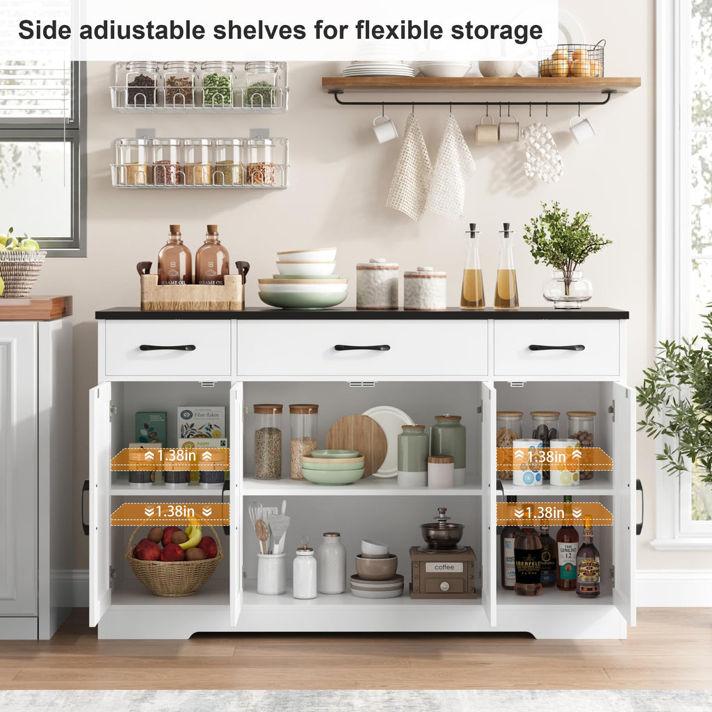 White Kitchen Buffet Sideboard Storage Cabinet C407570