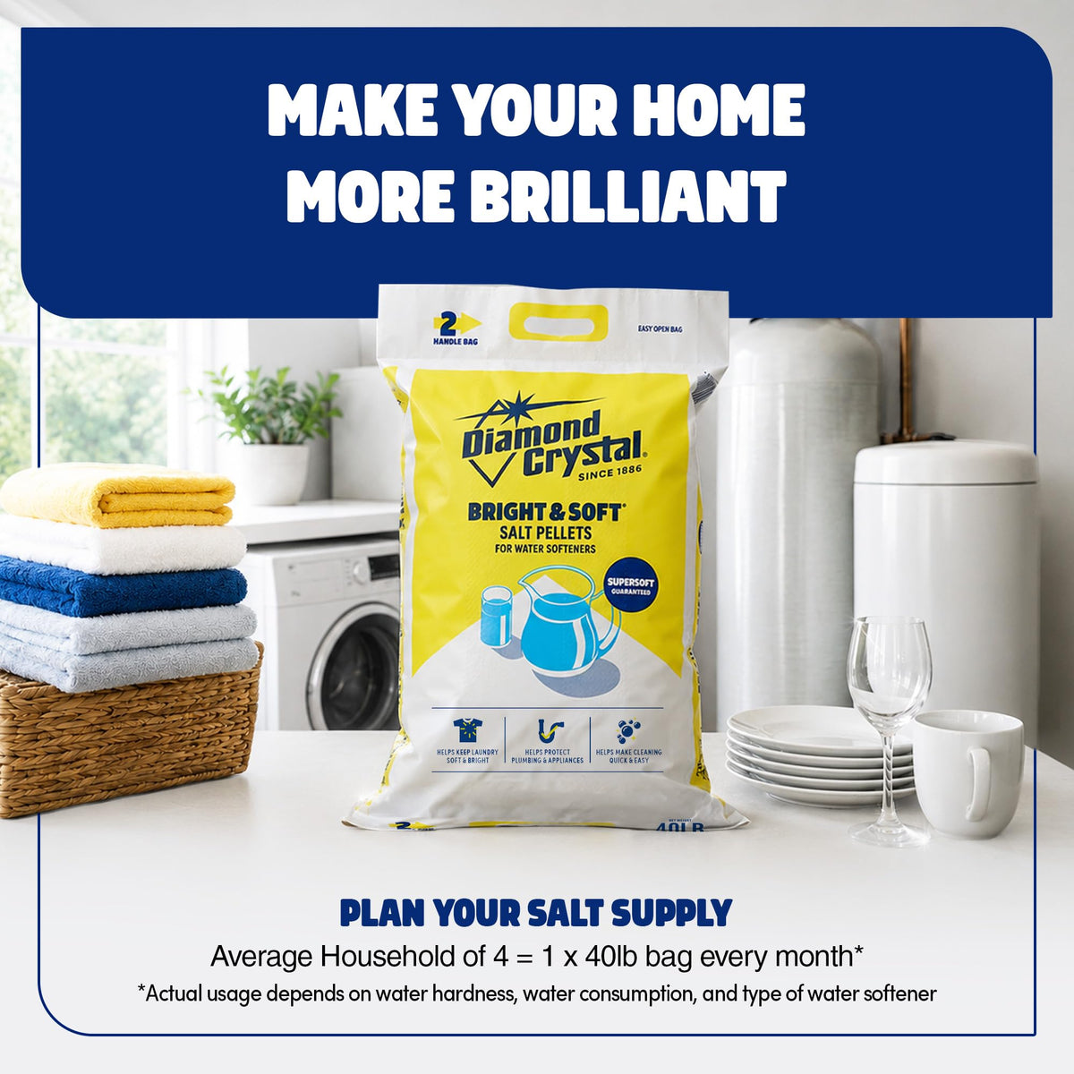 2 Pack Water Softener Salt Pellets, 40 Pounds W26479