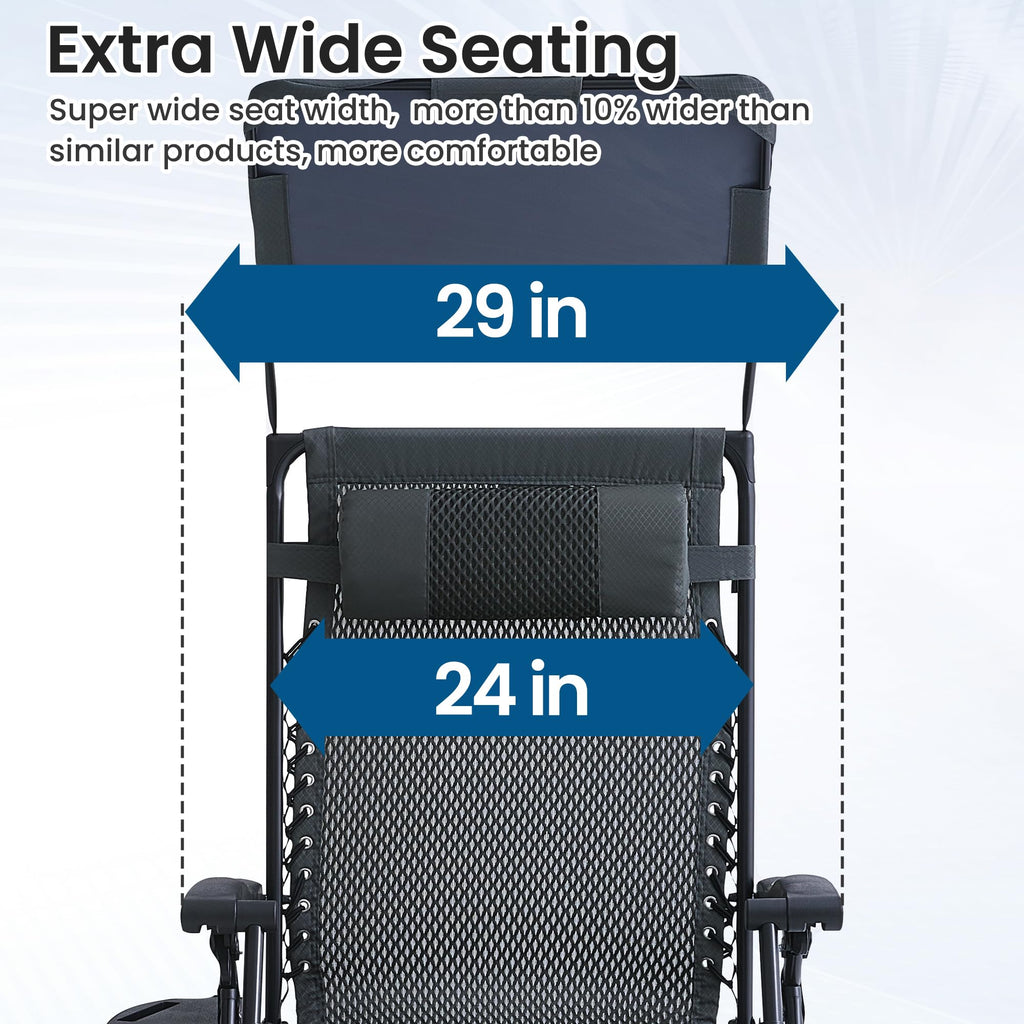 2 Pack Zero Gravity Chairs with Canopy Y3920