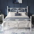 White Full Size Metal Platform Bed Frame M61873