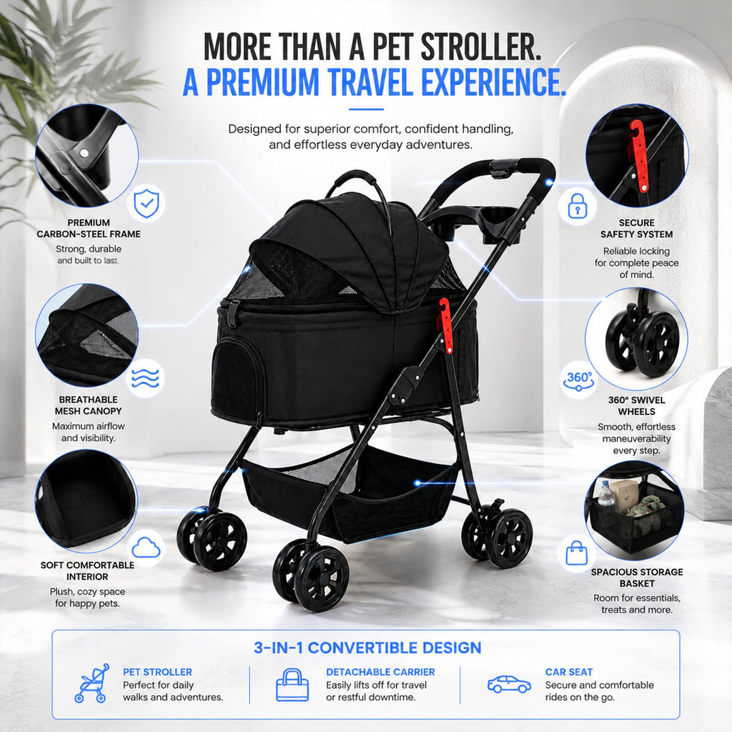 Foldable Pet Stroller with Cup Holder L755193
