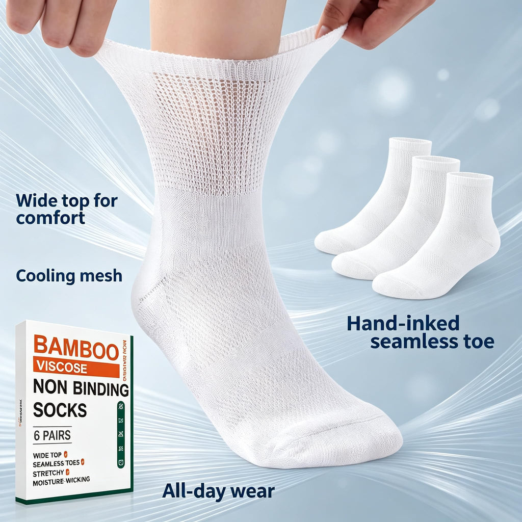 Bamboo Viscose Diabetic Socks 6 Pairs K36250