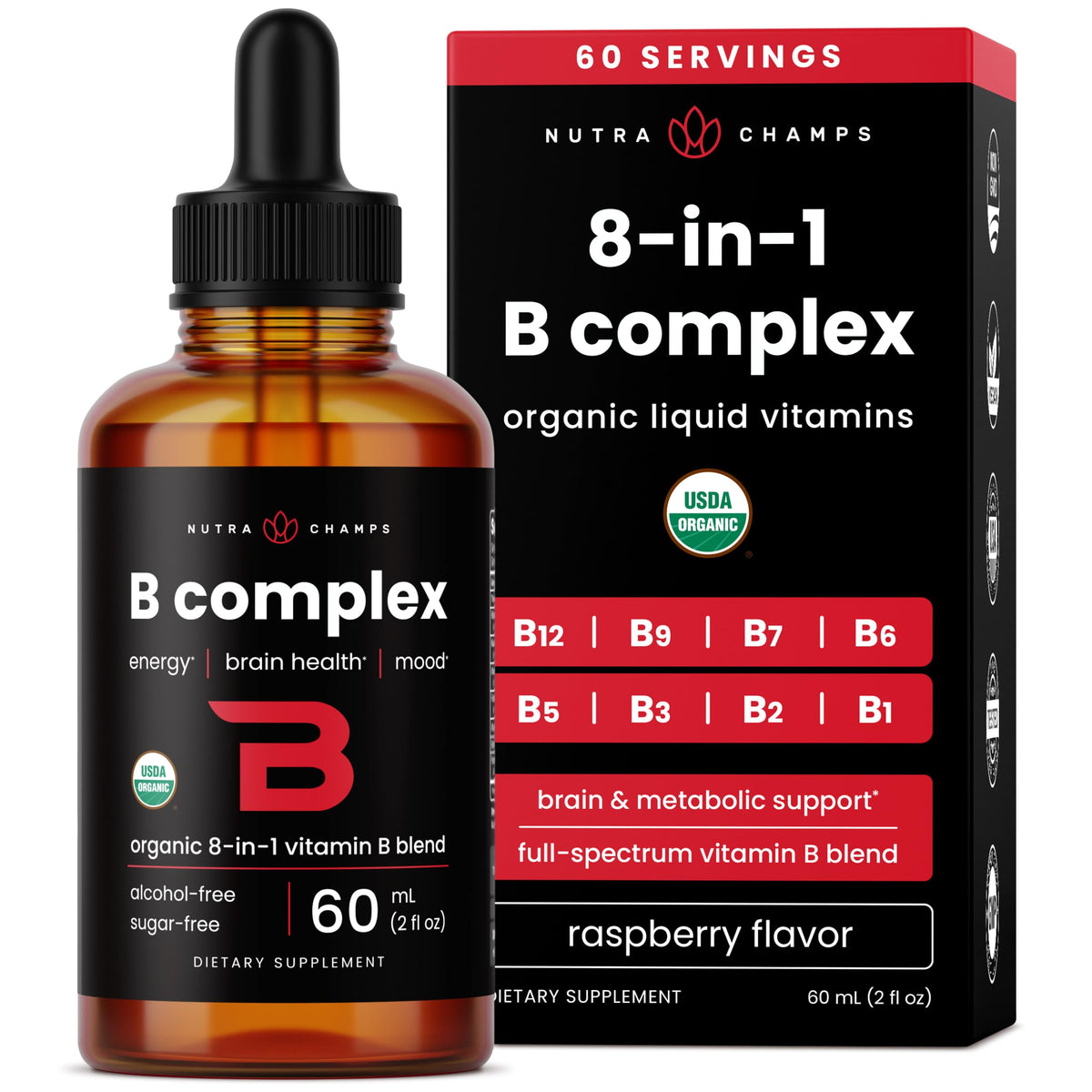 Organic Vitamin B Complex Liquid Drops 2oz A217