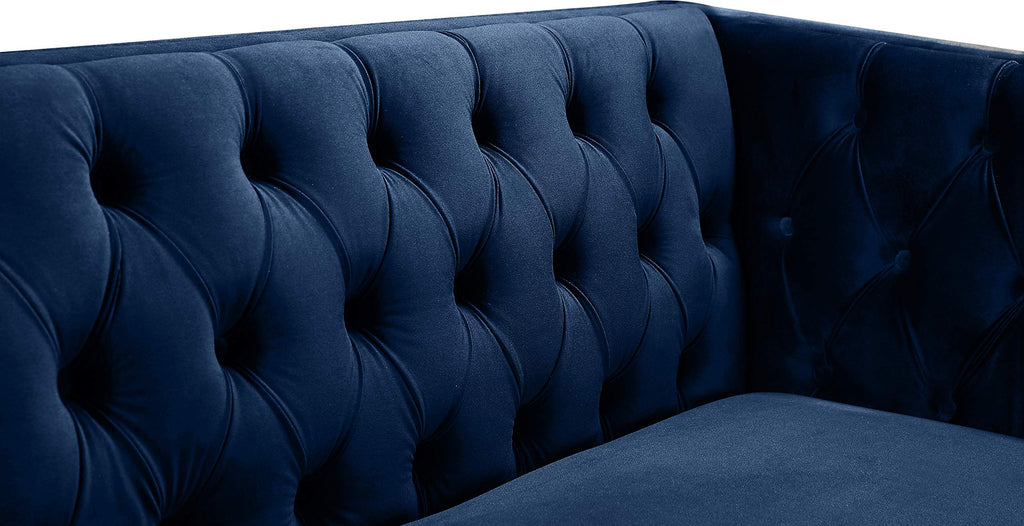 Navy Velvet Sofa with Gold Nailhead Trim V407890