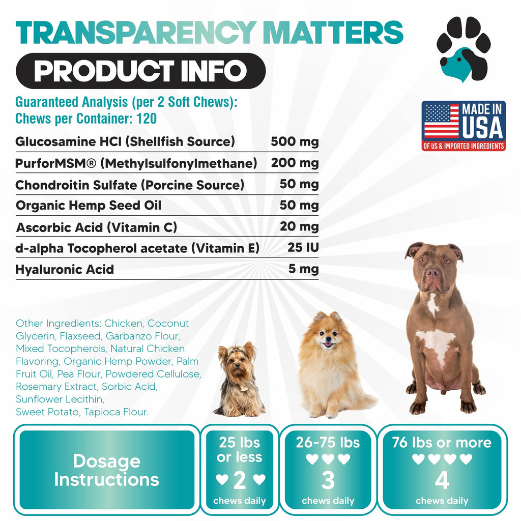 Glucosamine for Dogs Hip and Joint Supplement Soft Chews A779105