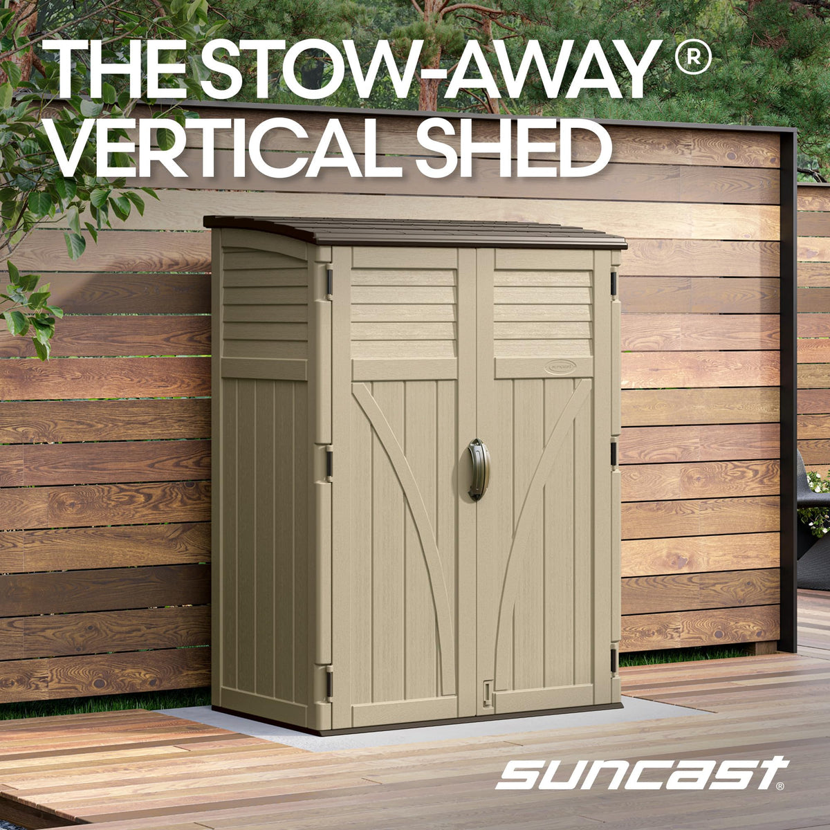 Water Resistant Resin Vertical Outdoor Storage Shed 54 cu. ft. C1989