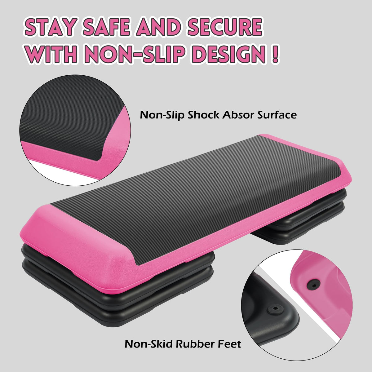 Adjustable Step Aerobic Platform with Risers O31362