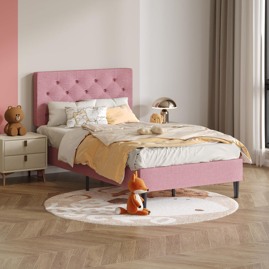 Twin Upholstered Platform Bed H356