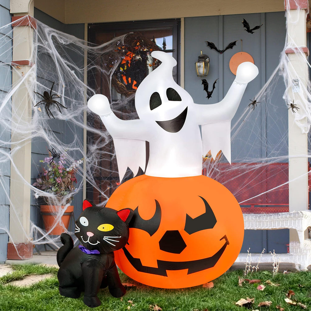 5 FT Halloween Inflatables Outdoor Ghost Pumpkin Black Cat Decor A3483