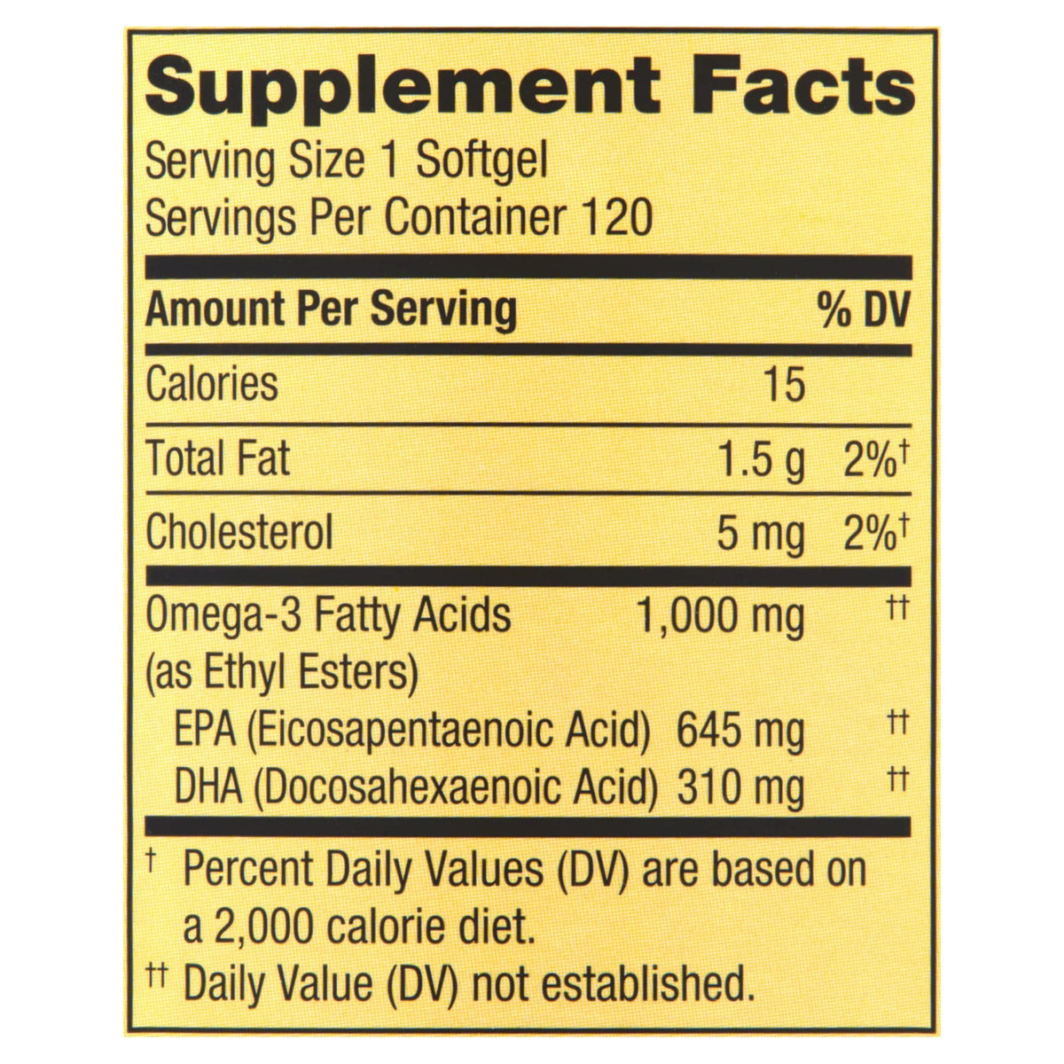 1000 mg Omega-3 Fish Oil Softgels Dietary Supplement B36453
