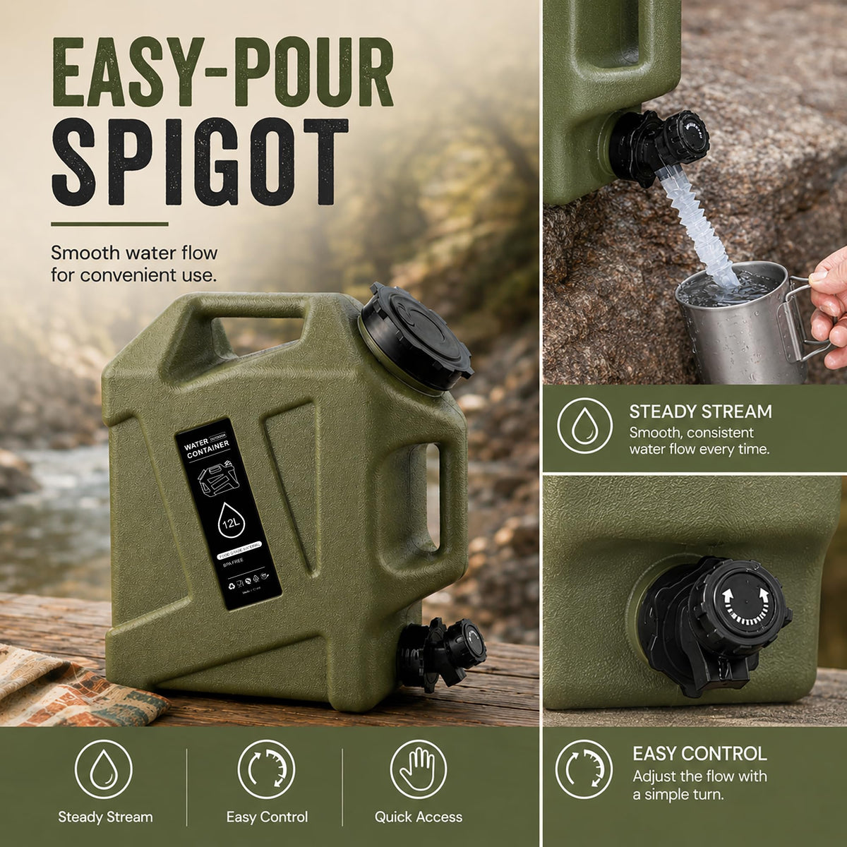 3.2 Gallon BPA Free Water Jug with Spigot K62702