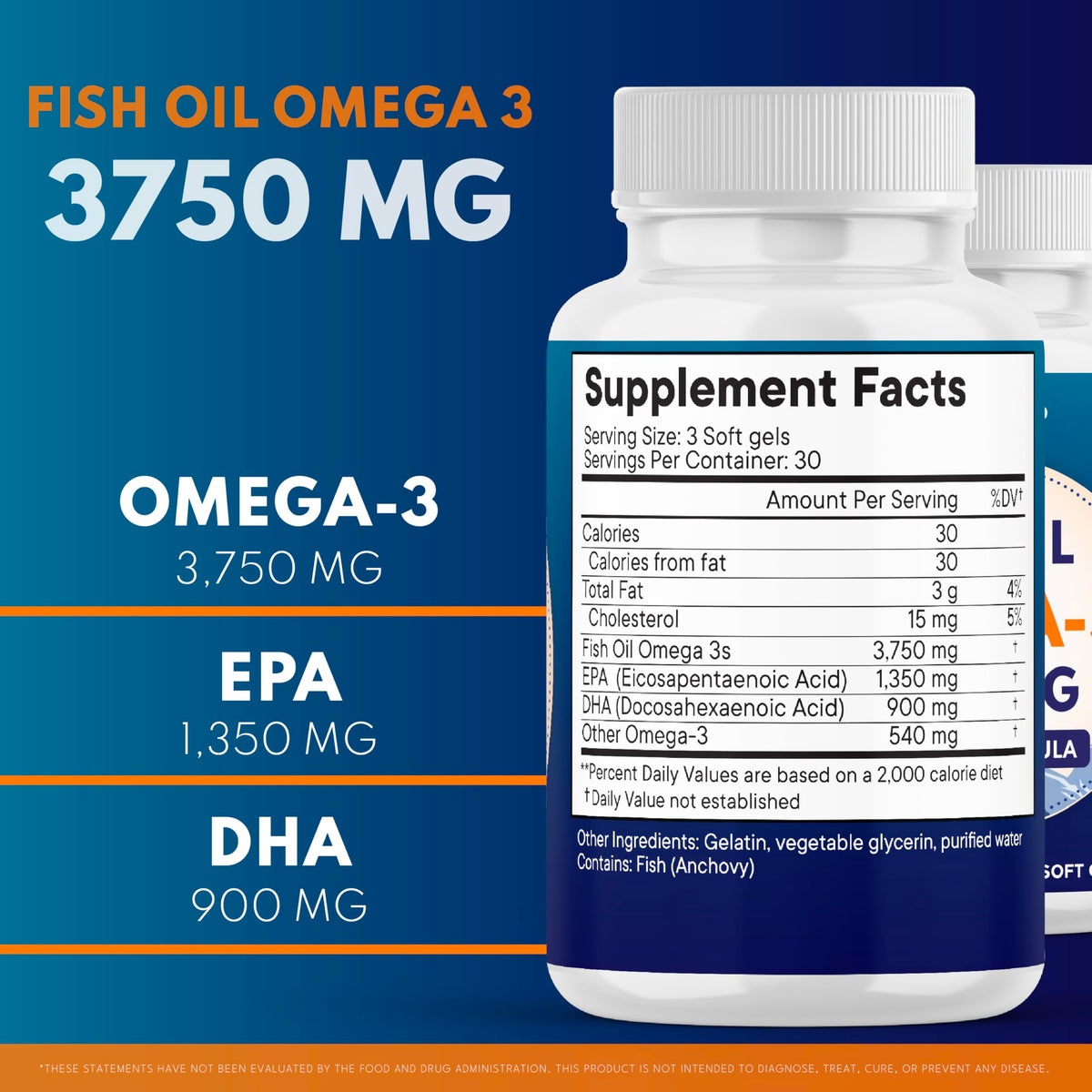 Omega 3 Fish Oil 3750 mg EPA & DHA 270 Count A139673