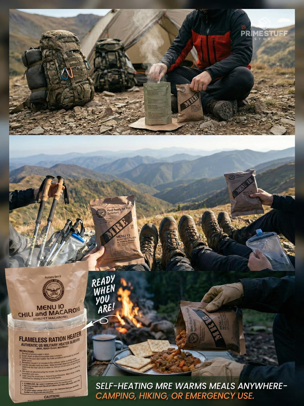 Meals Ready to Eat 12 packs with Flameless Heater H16817