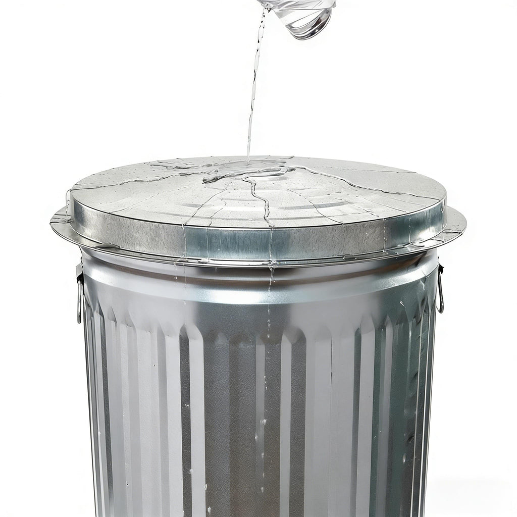31 Gallon Galvanized Steel Trash Can with Lid L954395