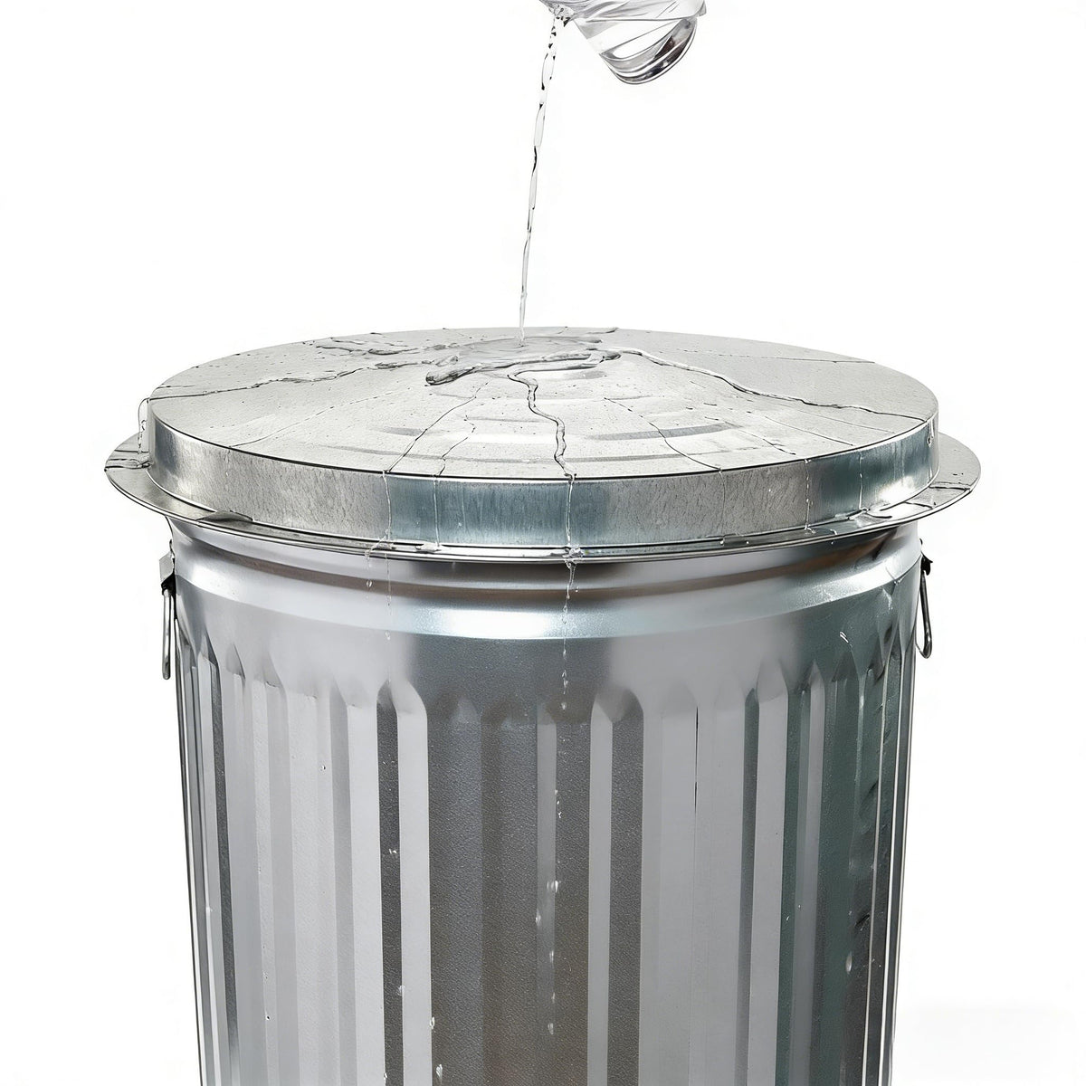 31 Gallon Galvanized Steel Trash Can with Lid L954395