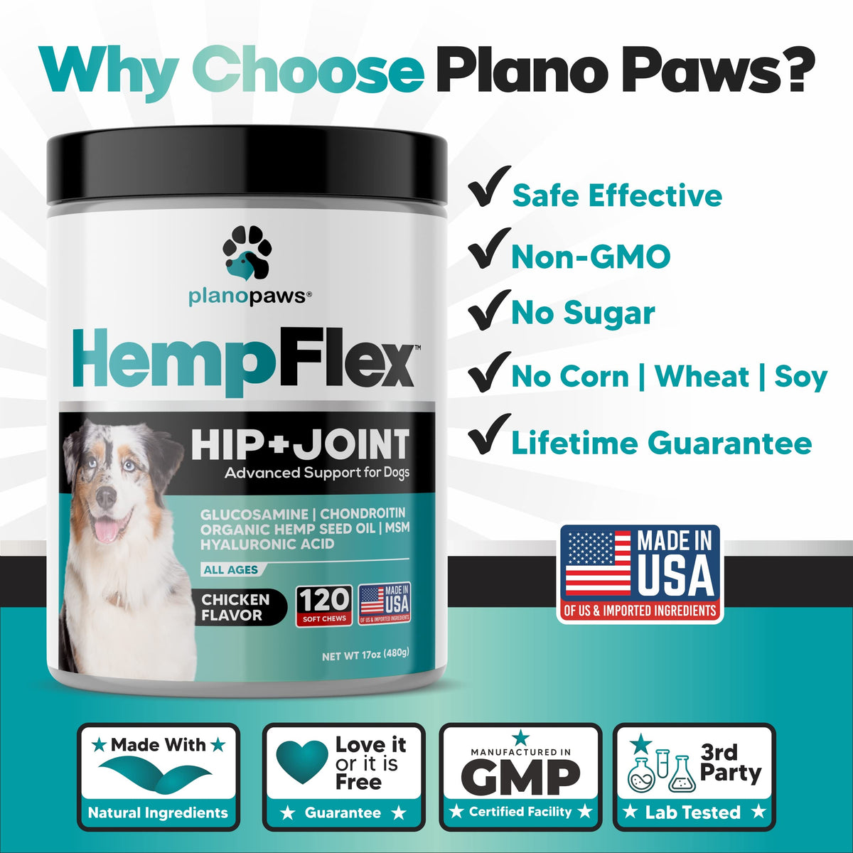 Glucosamine for Dogs Hip and Joint Supplement Soft Chews A779105