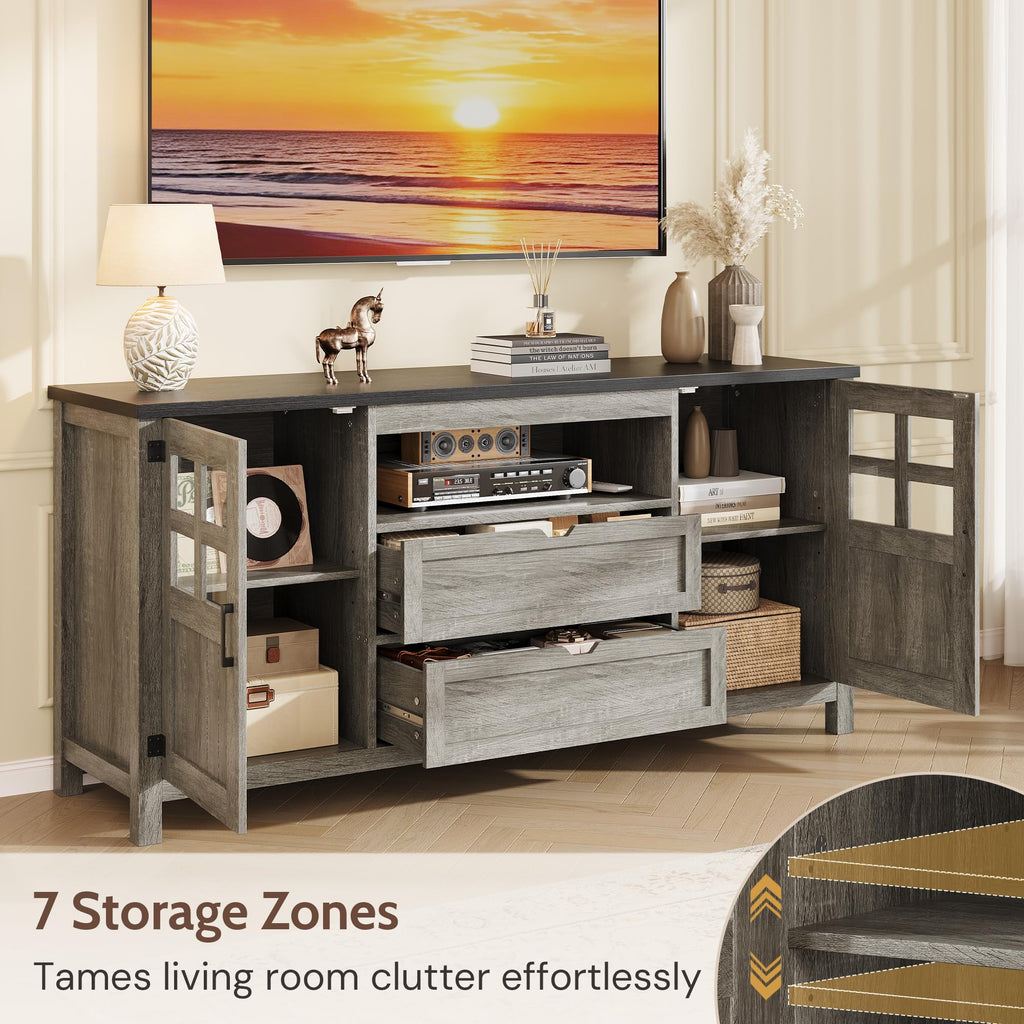 66'' Farmhouse TV Stand with Storage F492