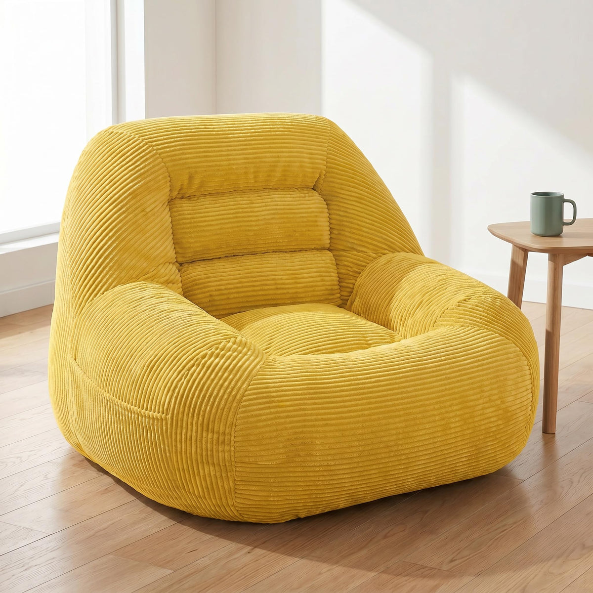 Oversized Corduroy Memory Foam Bean Bag Chair D362