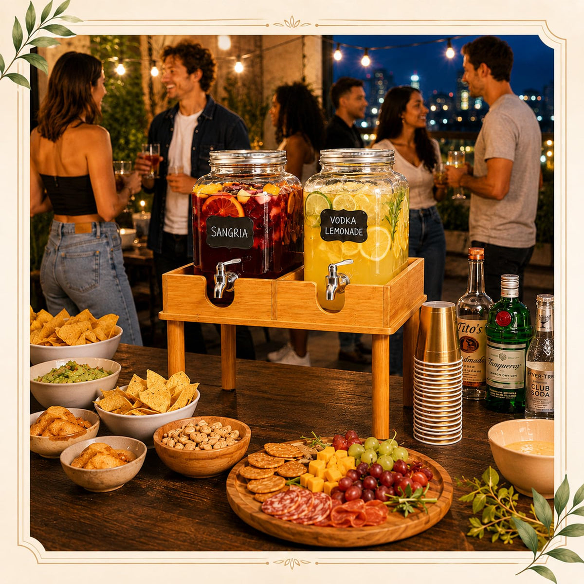 Bamboo Drink Dispenser Stand B729775