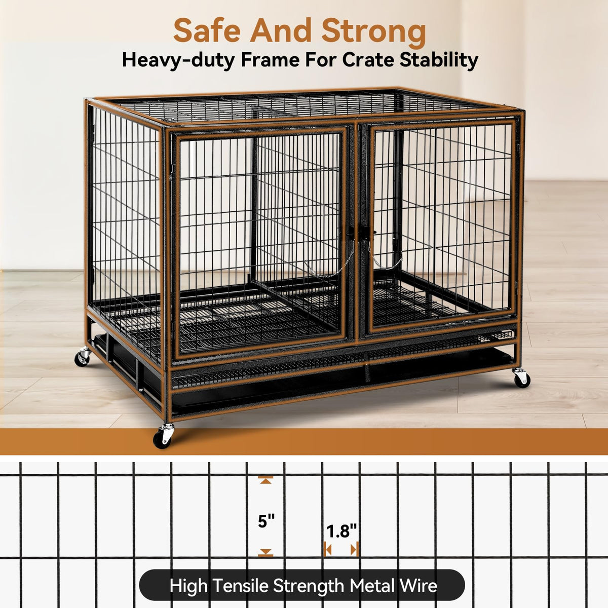 48inch Metal Wire Dog Crate with Divider N663589