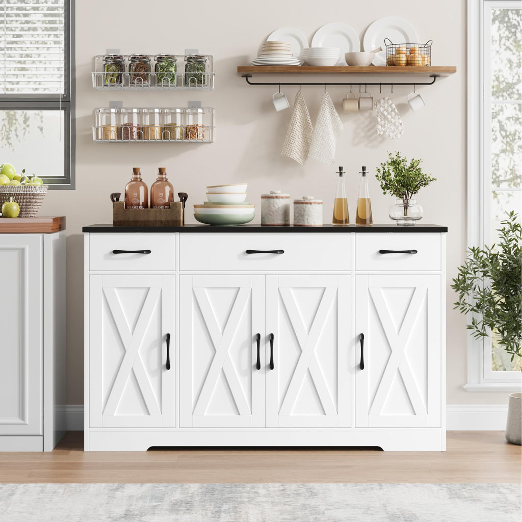 White Kitchen Buffet Sideboard Storage Cabinet C407570