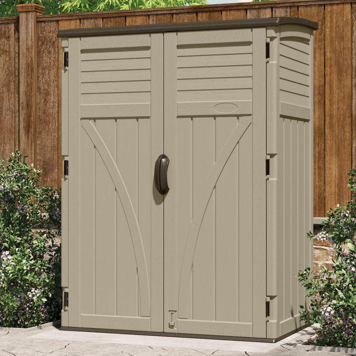 Water Resistant Resin Vertical Outdoor Storage Shed 54 cu. ft. C1989
