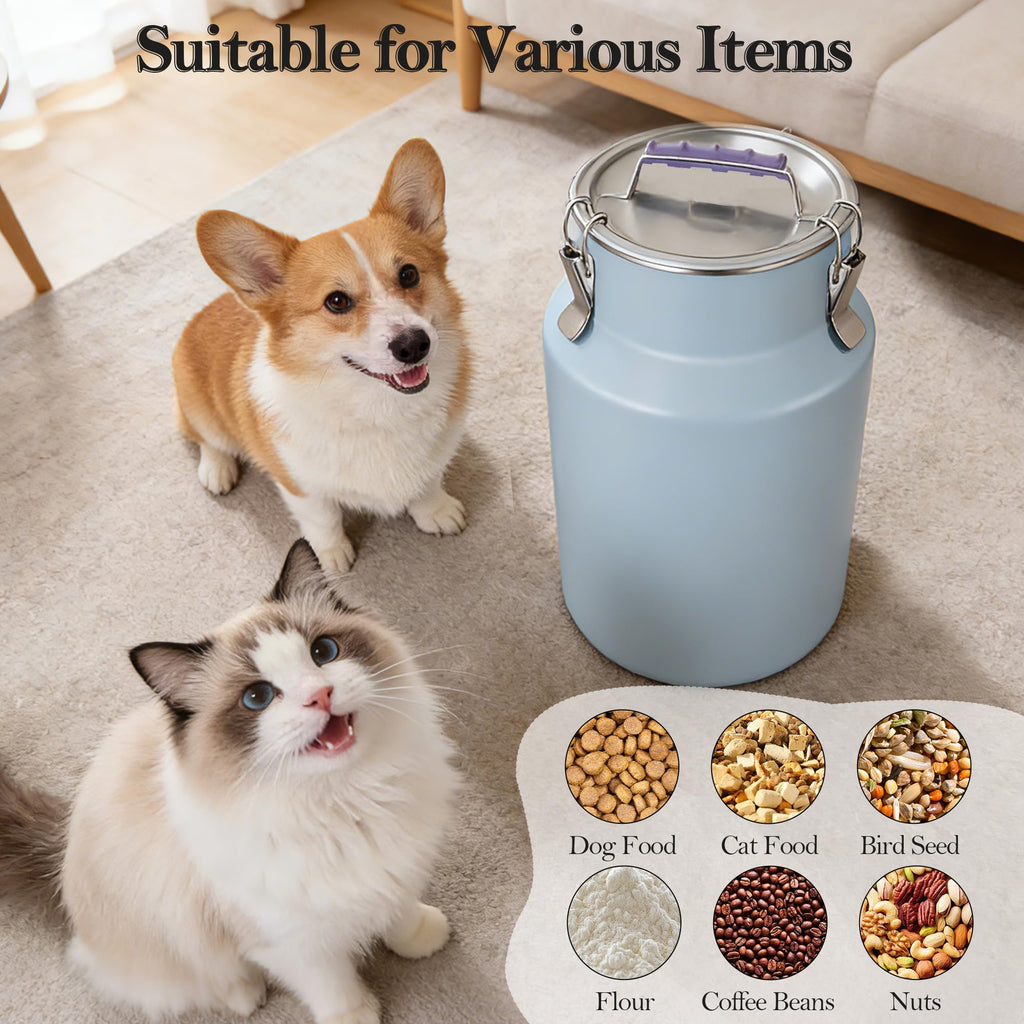 Stainless Steel Dog Food Storage Container with Scoop B417609