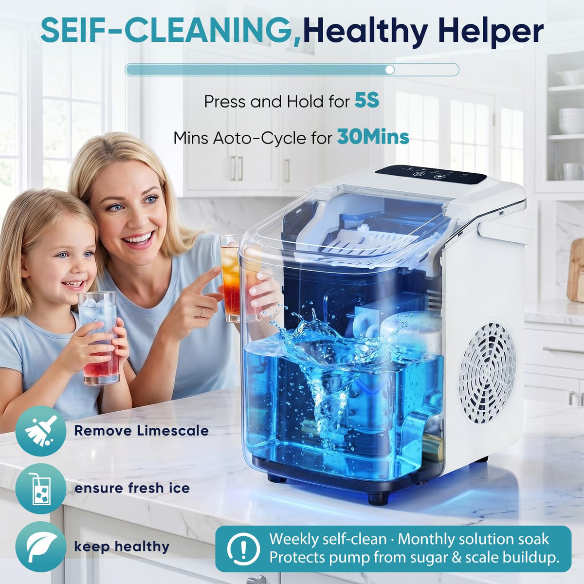 Countertop Ice Maker with Portable Handle P34198