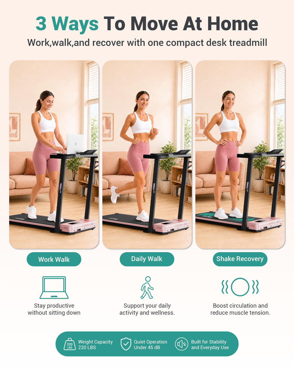 Walking Pad with Vibration Plates and Incline J2549