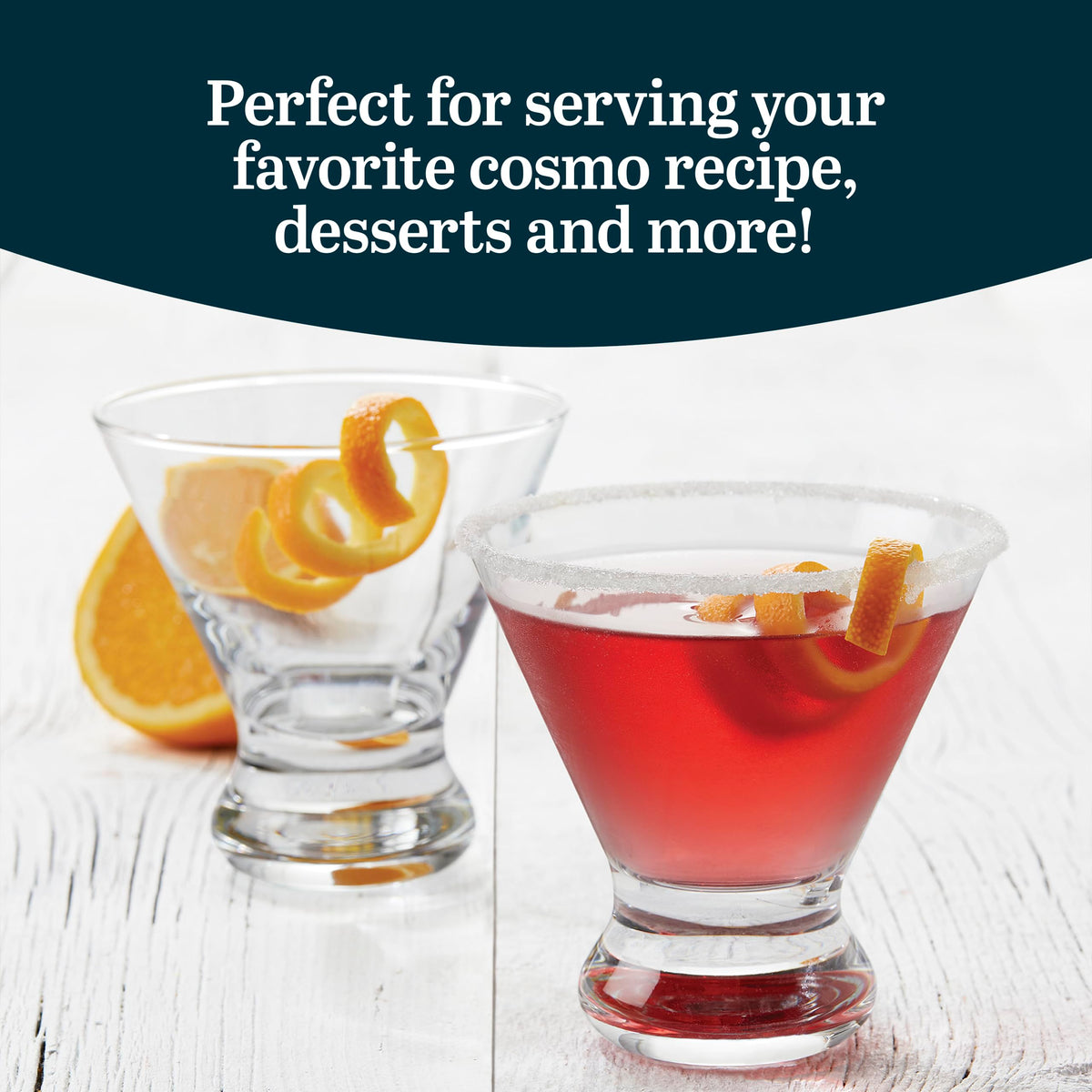 8.25 Oz Dishwasher Safe Stemless Martini Glasses Set of 4 D445138