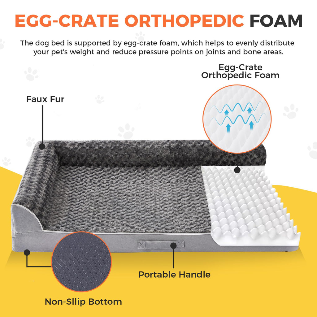 XL Orthopedic Dog Bed Grey R638